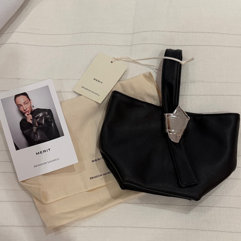 Brandon Maxwell x MERIT Black Wristlet Clutch Bag